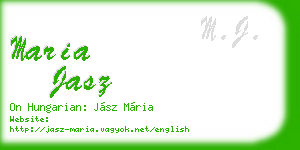 maria jasz business card